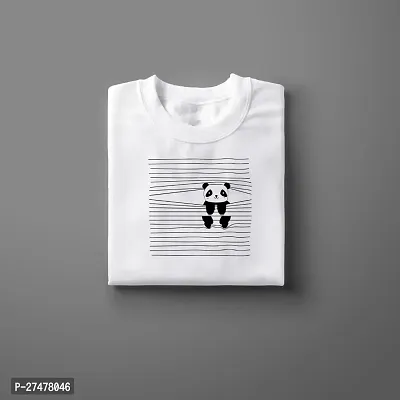 Stylish White Printed Half Sleeve Round Neck Tees For Men-thumb0