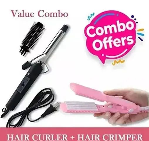 Combo Professional Hair Curler  Hair Crimper Machine for Girl