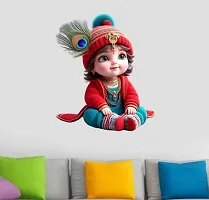 Little Krishna wall Sticker For Kids Room Living BedRoom-thumb1