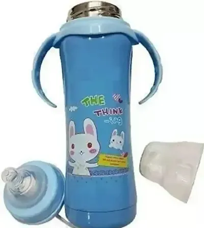 Manan Shopee Double Wall Insulated Kids Stainless Steel Bottle, Anti Colic Feeding Bottle(240ml Blue)