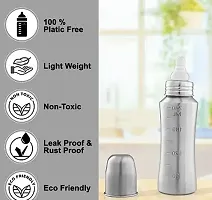 Stainless Steel Baby Feeding Bottle with Nipple 250 Ml-thumb1