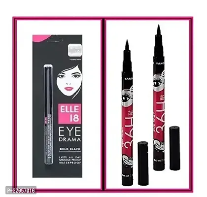 18 Eye Liner Kajal With 36H Eye Liner Kajal (Pack Of-3)-thumb0