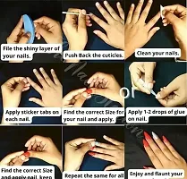 Fake Designer Artificial Extension Nails (12 Nails) with Glue-thumb1