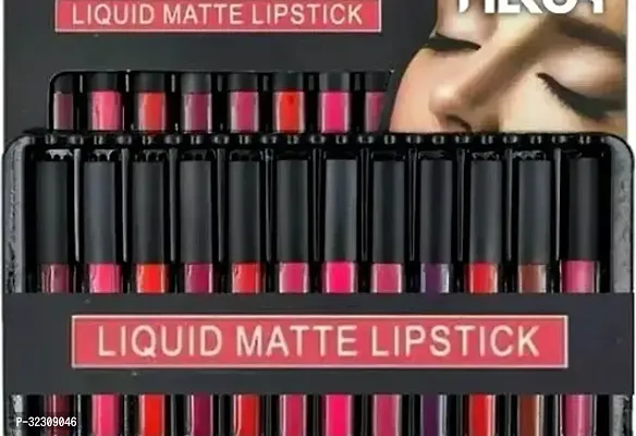 Long Lasting Matte Lipstick for Women 80 ml Set of 12-thumb0