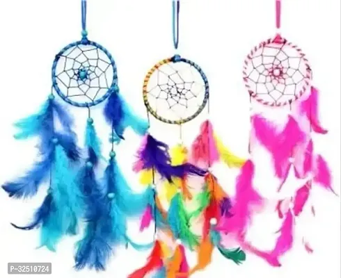 Stylish Multicoloured Dream Catcher For Wall Hanging Set Of 3-thumb0