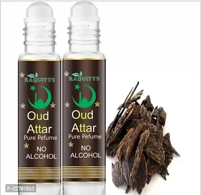 Attar Perfume for Unisex - Pure, Natural Undiluted | Herbal Attar Herbal Attar (Oud (agarwood)) pack of 2