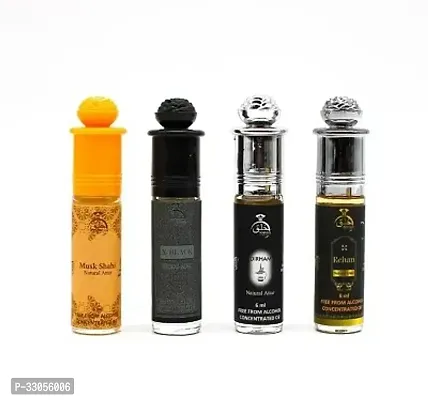 X-Black | Dirham | Rehan Natural attar 6 ml long lasting ittar perfume pack of 4