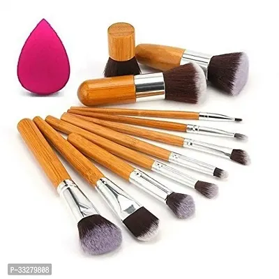 Professional Makeup Brushes Set Foundation Blending Brush Tool Cosmetic Kits Makeup Set Brusher - Puff - Wooden-thumb0