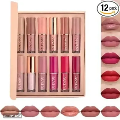 Lipstick Set of 12 Matte Velvet Mini Liquid Lipstick Set for Women-thumb0