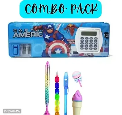 Magnetic Pencil Box With Combo Of 5 Pieces-thumb0