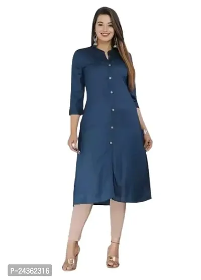 Boudoir BHAGVATIKRUPA Fashion Women's Regular Printed Straight Cotton Stitched 9 Wooden Button with Pocket Kurti-thumb0