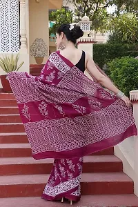 Attractive Cotton Printed Saree  with Blouse Piece-thumb2