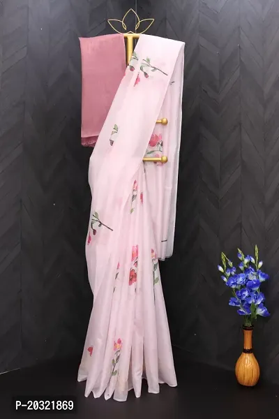 Stylish Organza Saree with Blouse piece For Women