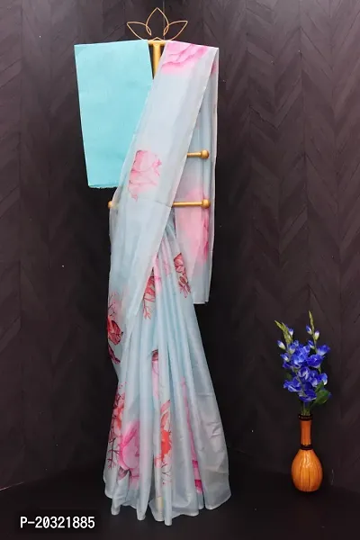 Stylish Organza Saree with Blouse piece For Women