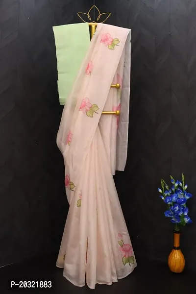 Stylish Organza Saree with Blouse piece For Women