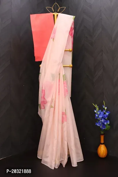 Stylish Organza Saree with Blouse piece For Women