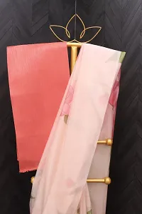 Stylish Organza Saree with Blouse piece For Women-thumb1