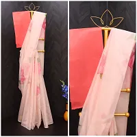 Stylish Organza Saree with Blouse piece For Women-thumb3