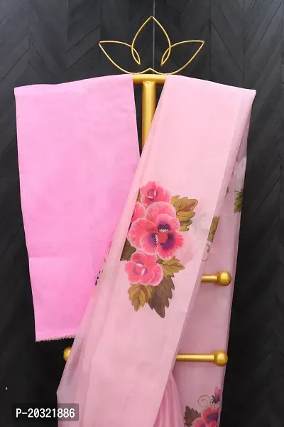 Stylish Organza Saree with Blouse piece For Women-thumb5