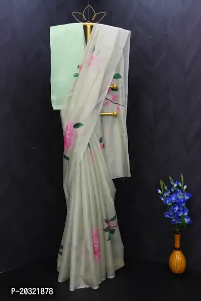 Stylish Organza Saree with Blouse piece For Women