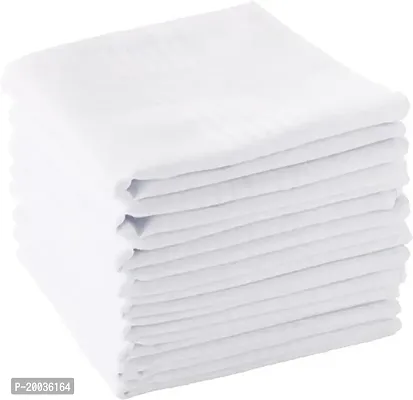 Men's Handkerchiefs 100% Soft Cotton White Hankie Hankerchieves 12 Pcs