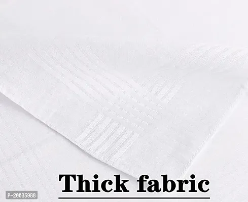 Men's Handkerchiefs 100% Soft Cotton White Hankie Hankerchieves 3 Pcs-thumb2