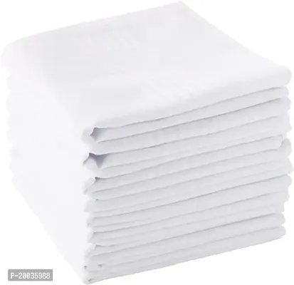 Men's Handkerchiefs 100% Soft Cotton White Hankie Hankerchieves 3 Pcs-thumb0