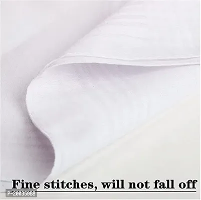 Men's Handkerchiefs 100% Soft Cotton White Hankie Hankerchieves 3 Pcs-thumb3