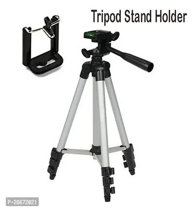 Aluminum 110CM Lightweight Tripod, with Mobile Phone Holder Mount  Carry Bag for All Smart Phones, Gopro, Cameras, Silver-thumb0