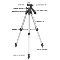 Aluminum 110CM Lightweight Tripod, with Mobile Phone Holder Mount  Carry Bag for All Smart Phones, Gopro, Cameras, Silver-thumb2