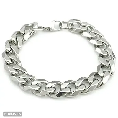 WellPoint Stainless Steel Adjustable Bracelet for Men  - white color-thumb0