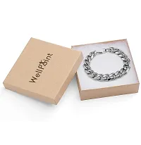 WellPoint Stainless Steel Adjustable Bracelet for Men  - white color-thumb2