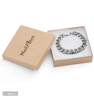 WellPoint Stainless Steel Adjustable Bracelet for Men  - white color-thumb3