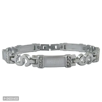 Stylish Heavy Link Friend Bracelet For Men silver color