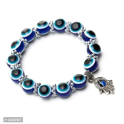 Evil Eye Bracelet Nazar Suraksha Kavach Blue Beaded Charm Turkish Lucky Stretchable Elastic Adjustable