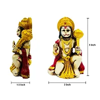 The Decor Culture Composite Marble  Hanuman Ji Murti for Pooja Home Temple Idol (Size : 8 x 5 x 3 Cms) - White_Gold.-thumb2