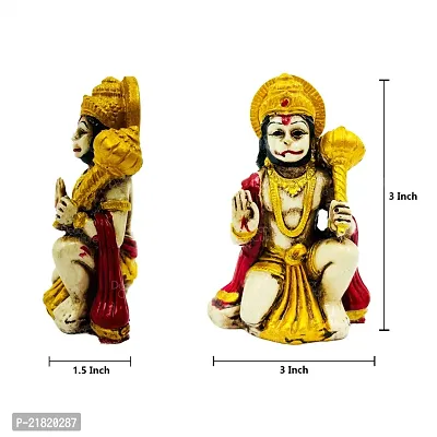 The Decor Culture Composite Marble  Hanuman Ji Murti for Pooja Home Temple Idol (Size : 8 x 5 x 3 Cms) - White_Gold.-thumb3