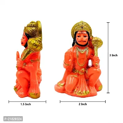 The Decor Culture Composite Marble  Hanuman Ji Murti for Pooja Home Temple Idol (Size : 8 x 5 x 3 Cms) - Sindoori.-thumb2