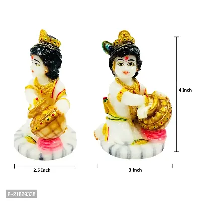 The Decor Culture Pure Marble Bal Gopal Murti for Pooja Home Temple// Office Table// Gift Purpose  Idol (Size : 8 x 5 x 5 Cms) - White.-thumb3