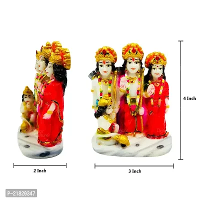 The Decor Culture Pure Marble Ram Darbar Murti for Pooja Home Temple Idol (Size : 10 x 9 x 5 Cms) - Multi.-thumb3