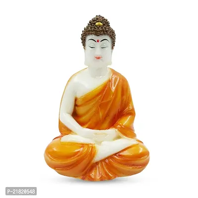 The Decor Culture Pure Marble Buddha Murti for Desk Table// Gift Purpose // Office Table Idol (Size : 15x10x7 Cms) - Orange.