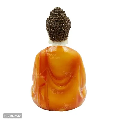 The Decor Culture Pure Marble Buddha Murti for Desk Table// Gift Purpose // Office Table Idol (Size : 15x10x7 Cms) - Orange.-thumb4