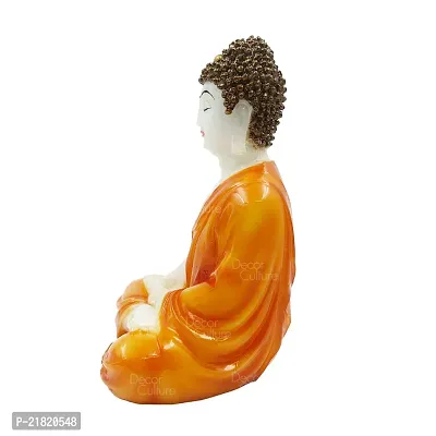 The Decor Culture Pure Marble Buddha Murti for Desk Table// Gift Purpose // Office Table Idol (Size : 15x10x7 Cms) - Orange.-thumb3