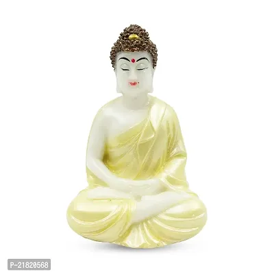 The Decor Culture Pure Marble Buddha Murti for Desk Table// Gift Purpose // Office Table Idol (Size : 15x10x7 Cms) - Yellow.