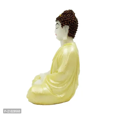 The Decor Culture Pure Marble Buddha Murti for Desk Table// Gift Purpose // Office Table Idol (Size : 15x10x7 Cms) - Yellow.-thumb2