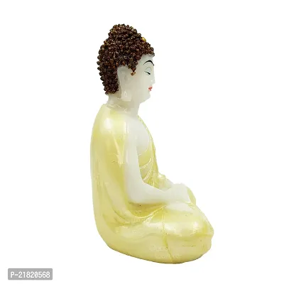 The Decor Culture Pure Marble Buddha Murti for Desk Table// Gift Purpose // Office Table Idol (Size : 15x10x7 Cms) - Yellow.-thumb3