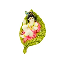 The Decor Culture Pure Marble Leaf Krishna Ji Murti for Home Temple // Gift Purpose Idol (Size : 15x11x7 Cms) - Multi.-thumb2