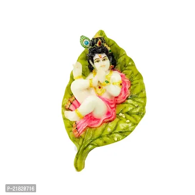 The Decor Culture Pure Marble Leaf Krishna Ji Murti for Home Temple // Gift Purpose Idol (Size : 15x11x7 Cms) - Multi.-thumb3