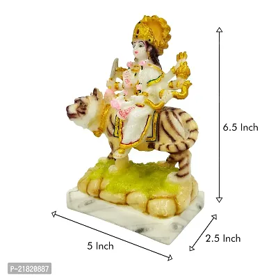 The Decor Culture Pure Marble Durga Mata Murti for Home Temple // Gift Purpose Idol-Multi-thumb2