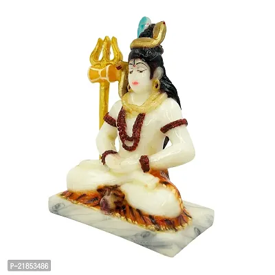 The Decor Culture Pure Marble Shiv Ji Murti for Home Temple // Gift Purpose Idol (Size : 15x10x6 Cms) - Multi.-thumb3